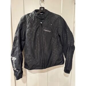 Shift Racing Womens Black Embroidered Floral Textile Motorcycle Moto Jacket